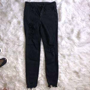 Black ripped stretch skinny jeans